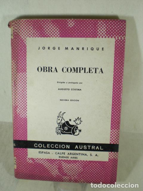 Libros: OBRA COMPLETA - JORGE MANRIQUE - Foto 1