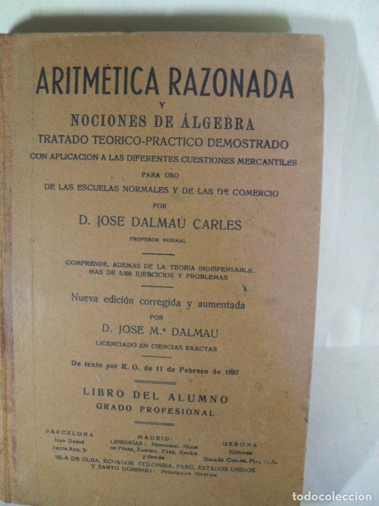 Libros: ARITMETICA RAZONADA - JOSE DALMAU CARLES - Foto 1