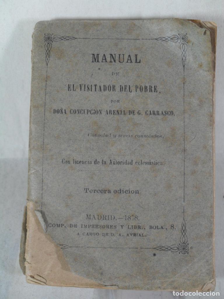Libros: MANUAL DE EL VISITADOR DEL POBRE - CONCEPCION ARENAL - Foto 1