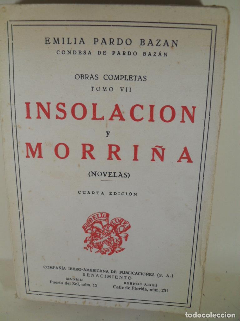 Libros: ISOLACION MORRI&Ntilde;A - EMILIA PARDO BAZAN - Foto 1
