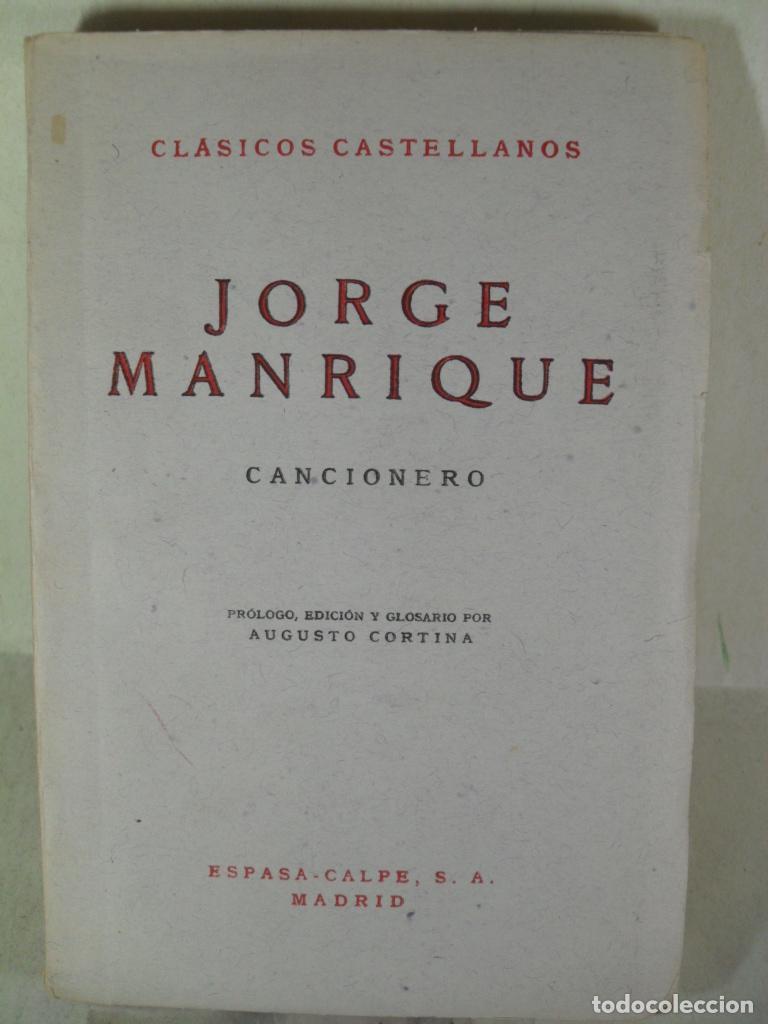Libros: CANCIONERO - JORGE MANRIQUE - Foto 1