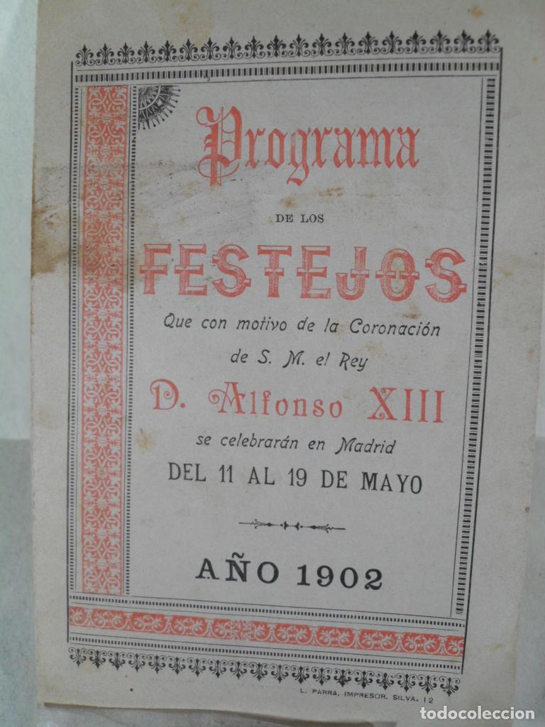 Libros: PROGRAMA FESTEJOS CORONACION ALFONSO XIII - ANONIMO - Foto 1