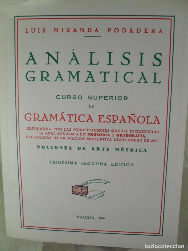 Libros: ANALISIS GRAMATICAL - LUIS MIRANDA PODADERA - Foto 1