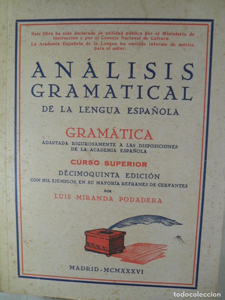 Libros: ANALISIS GRAMATICAL - LUIS MIRANDA PODADERA - Foto 1