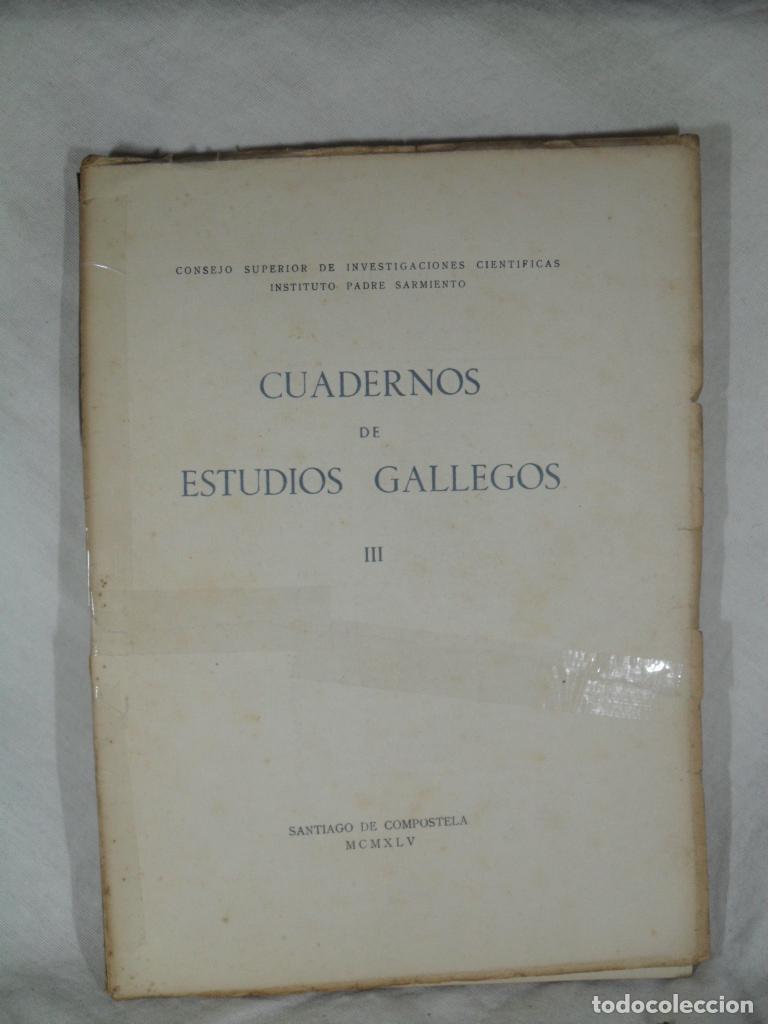 Libros: CUADERNOS ESTUDIOS GALLEGOS III - VARIOS - Foto 1