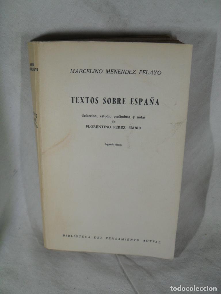 Libros: TEXTOS SOBRE ESPA&Ntilde;A - M MENENDEZ PELAYO - Foto 1