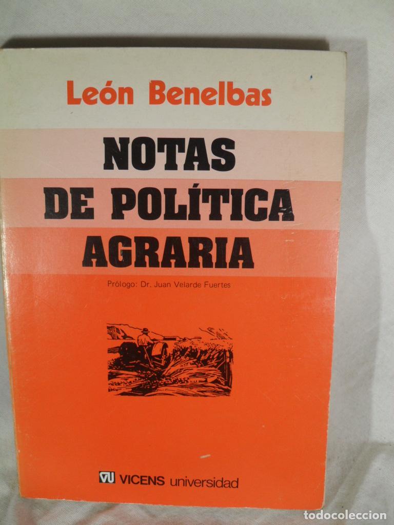 Libros: NOTAS DE POLITICA AGRARIA - LEON BENELBAS - Foto 1