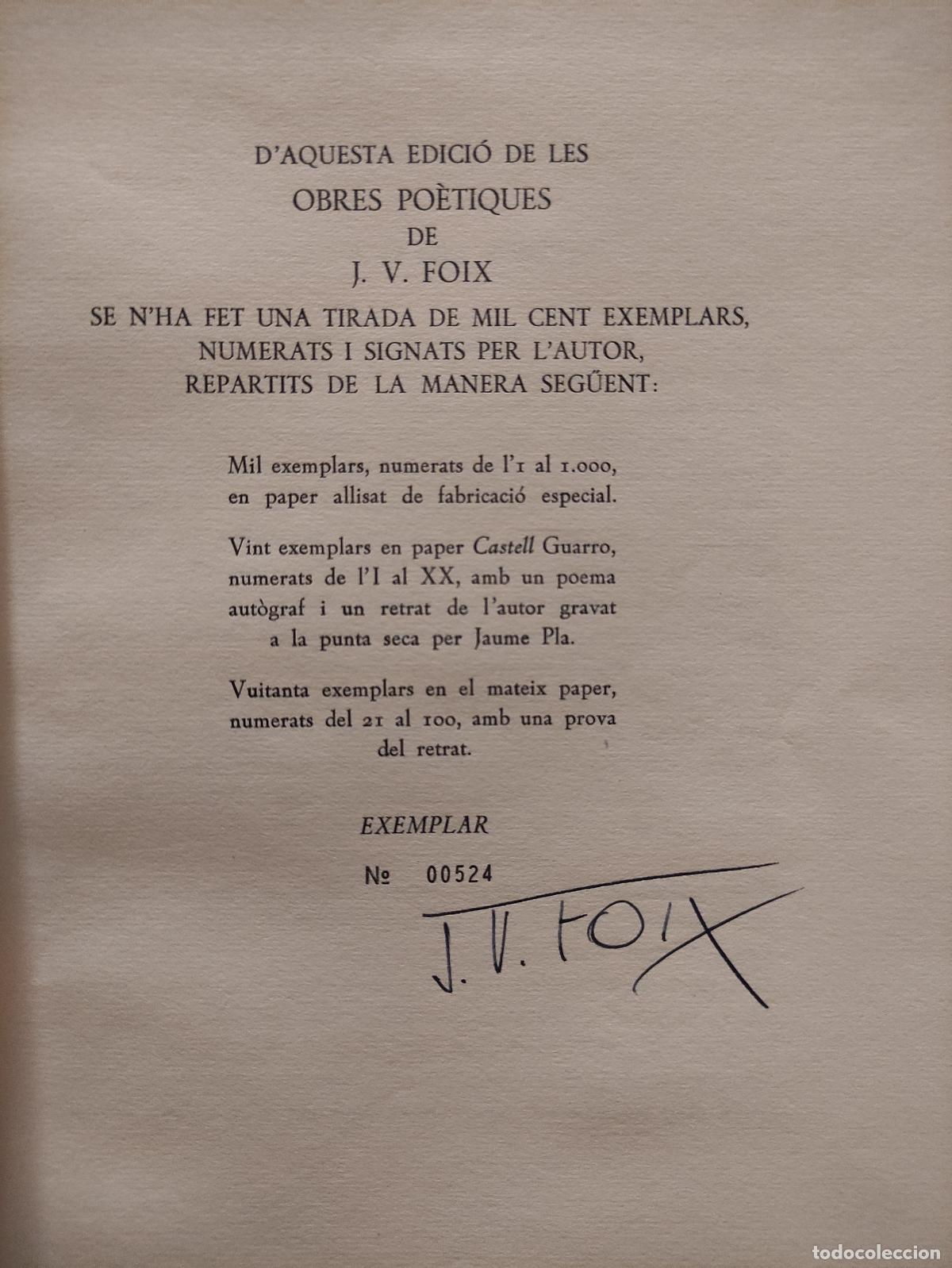 Libros: OBRES POETIQUES - J. V. FOIX - Foto 6