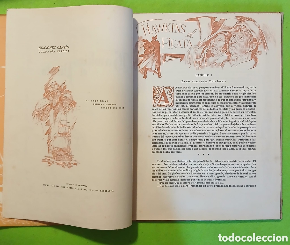 Libros: Hawkins, el pirata 1943 1a ed. - Foto 2