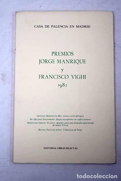 Libros: Premios Jorge Manrique y Francisco Vighi, 1982 - Foto 1