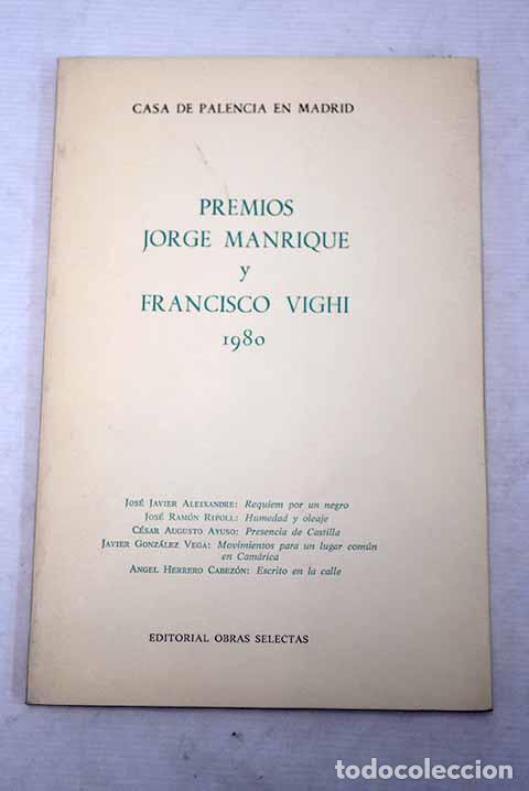 Libros: Premios Jorge Manrique y Francisco Vighi, 1980 - Foto 1