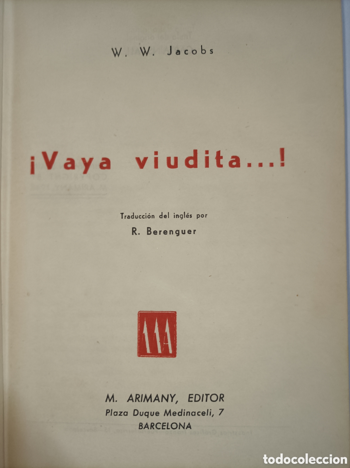 Libros: VAYA VIUDITA...! JACOBS. ARIMANY. - Foto 2