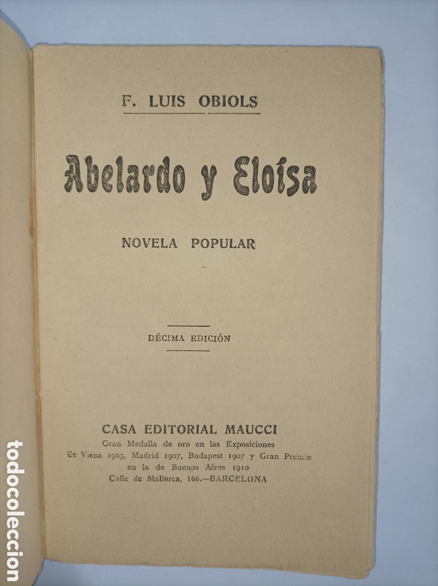 Libros: ABELARDO Y ELOISA. OBIOLS. MAUCCI. - Foto 2