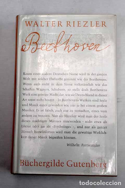 Libros: Beethoven: Riezler, Walter.- Riezler, Walter - Foto 1