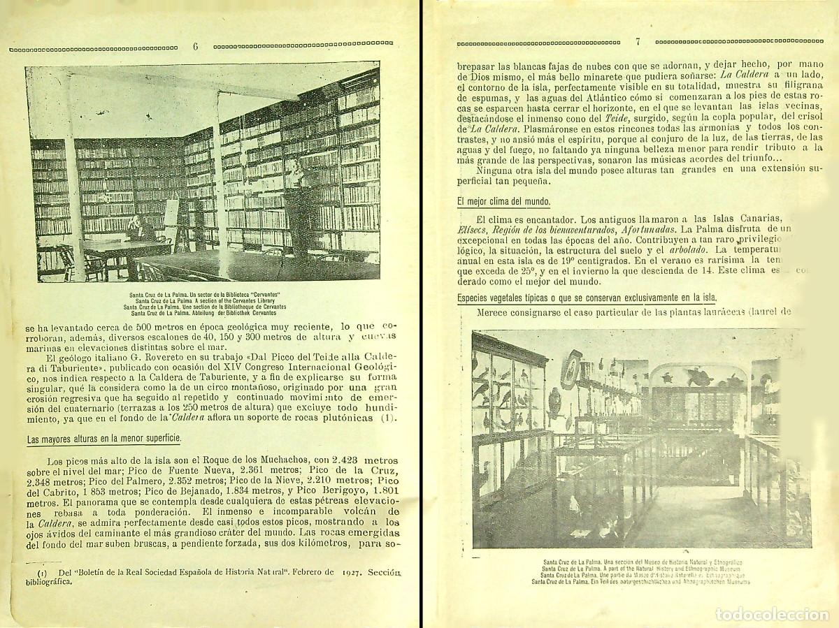 Libros: GU&Iacute;A DE LA ISLA DE LA PALMA - 1930 - CANARIAS - Foto 3