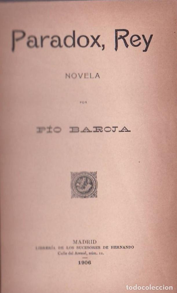 Libros: BAROJA, P&iacute;o.- - Paradox, rey. Novela. - Foto 1