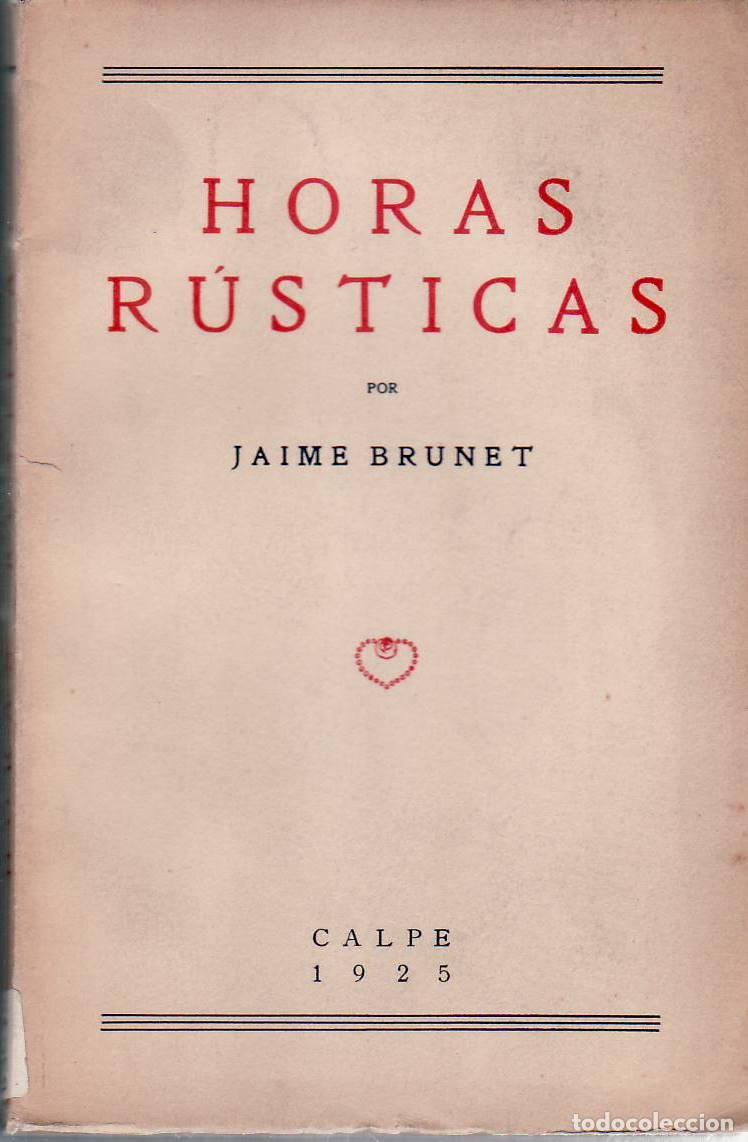 Libros: BRUNET, Jaime.- - Horas r&uacute;sticas. - Foto 1