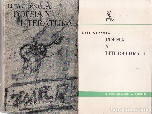 Libros: CERNUDA, Luis.- - Poes&iacute;a y literatura. 2 tomos. - Foto 1