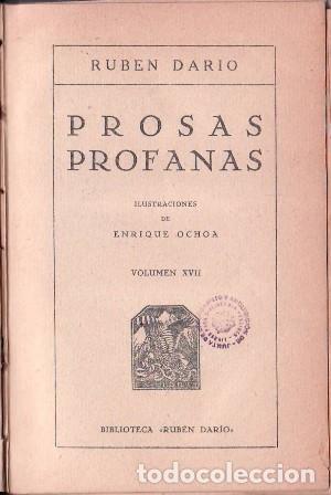 Libros: DARIO, Rub&eacute;n.- - Prosas profanas. - Foto 1