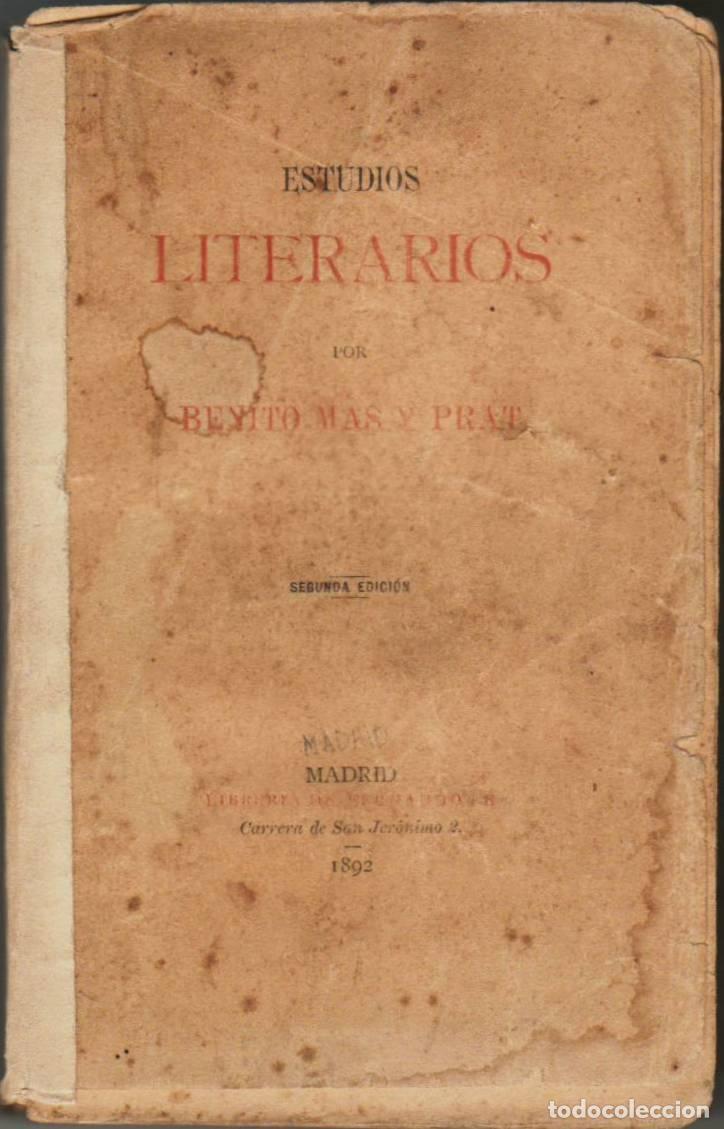 Libros: MAS Y PRAT, Benito.- - Estudios literarios. - Foto 1