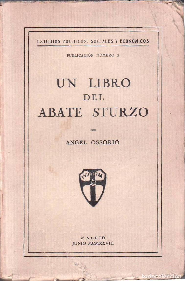 Libros: OSSORIO, Angel.- - Un libro del Abate Sturzo. - Foto 1