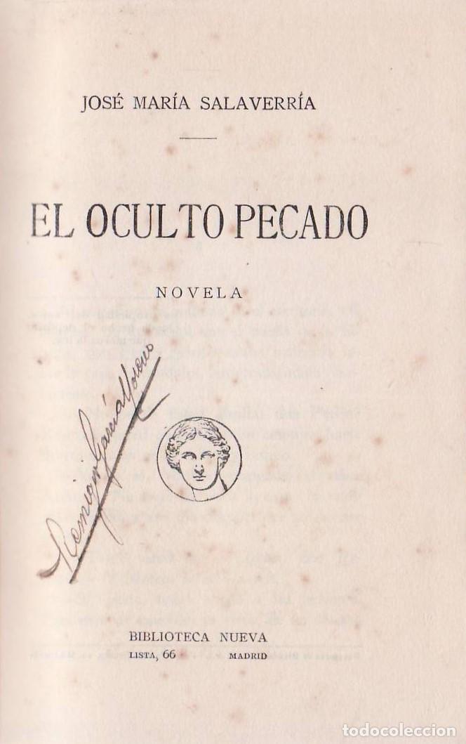 Libros: SALAVERRIA, Jos&eacute; M&ordf;.- - El oculto pecado. Novela. - Foto 1