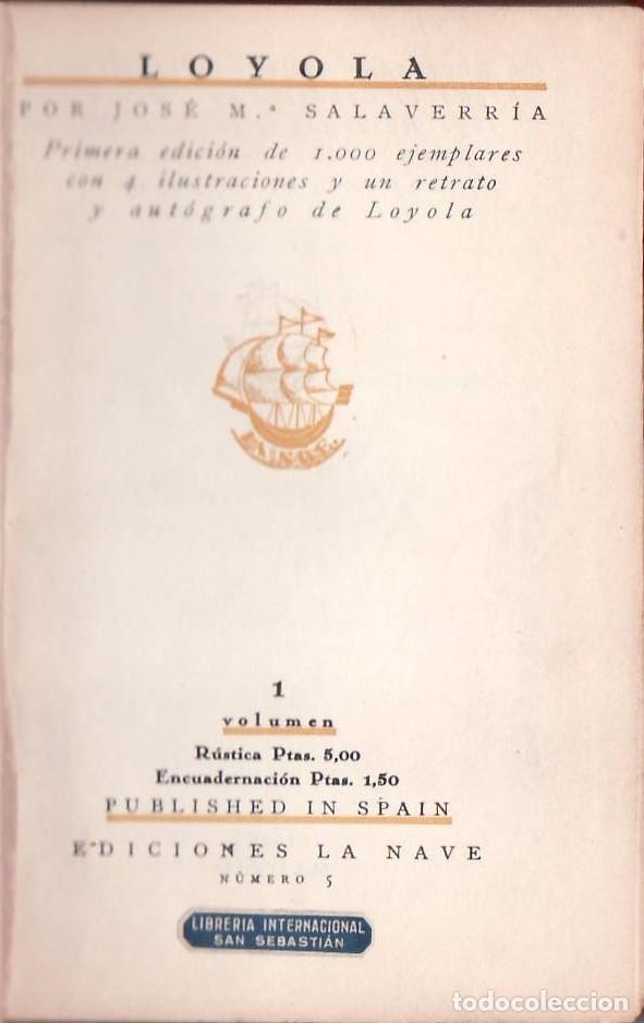 Libros: SALAVERRIA, Jos&eacute; M&ordf;.- - Loyola. - Foto 1