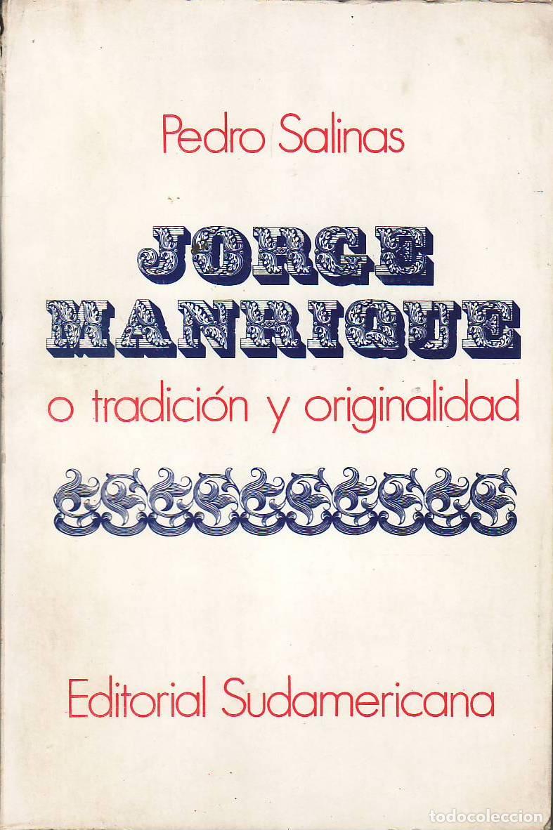 Libros: SALINAS, Pedro.- - Jorge Manrique o tradici&oacute;n y originalidad. - Foto 1