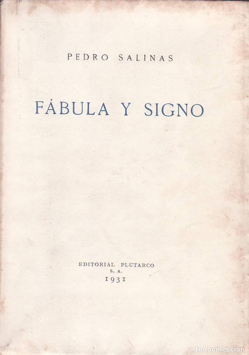 Libros: SALINAS, Pedro.- - F&aacute;bula y signo. - Foto 1