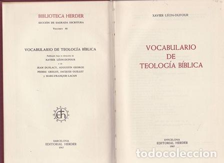 Libros: LE&Oacute;N-DUFOUR, Xavier.- - Vocabulario de Teolog&iacute;a B&iacute;blica. - Foto 1