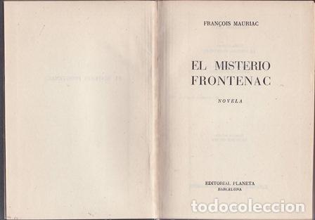 Libros: MAURIAC, Fran&ccedil;ois.- - El misterio Frontenac. - Foto 1