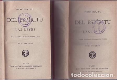 Libros: MONTESQUIEU.- - Del esp&iacute;ritu de las leyes. Tomos I y II. - Foto 1