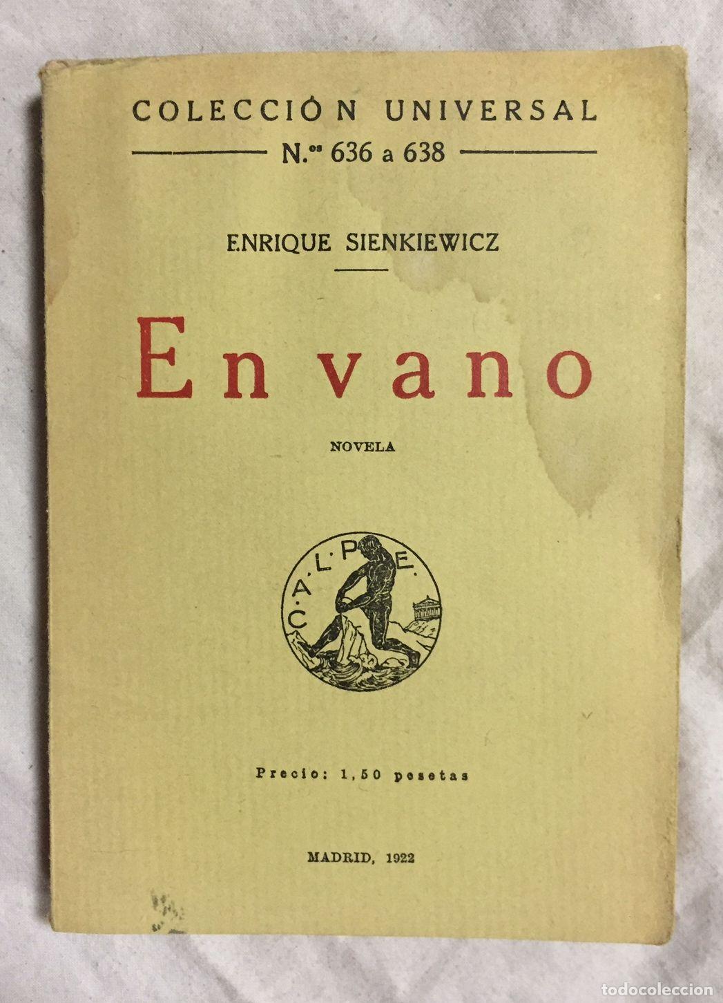 Libros: EN VANO. Colecci&oacute;n Universal - Foto 1