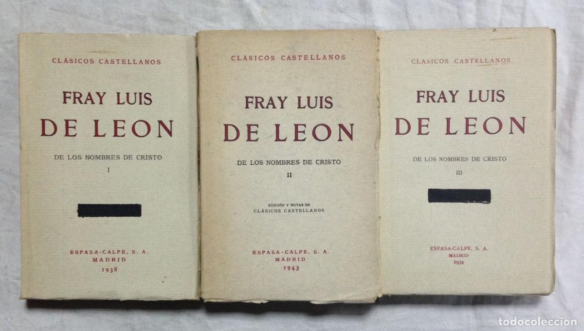 Libros: DE LOS NOMBRES DE CRISTO. 3 TOMOS - Foto 1