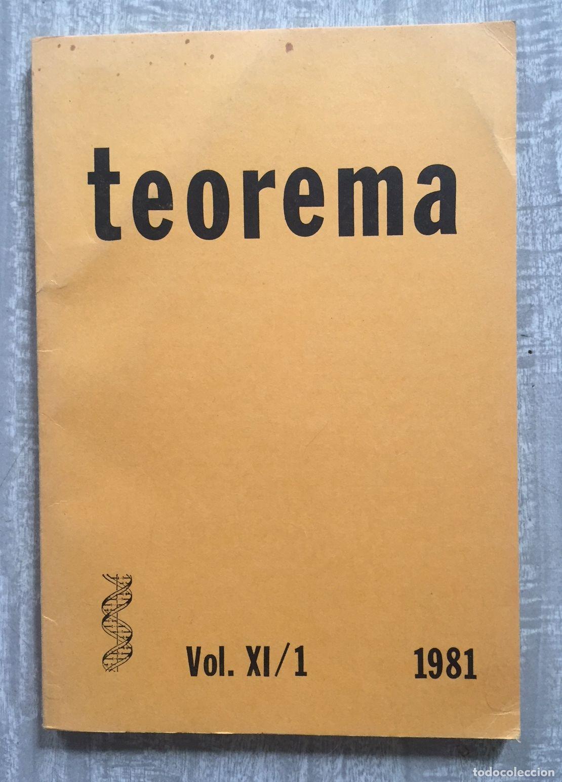 Libros: TEOREMA. Vol. XI/1 - Foto 1