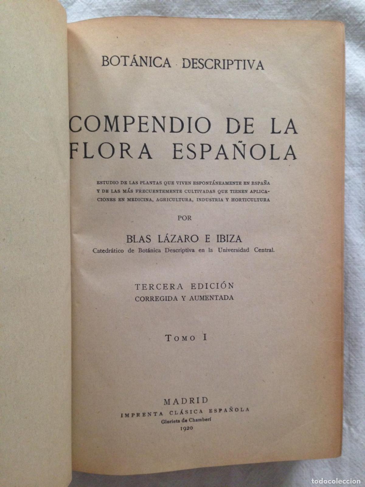 Libros: COMPENDIO DE LA FLORA ESPA&Ntilde;OLA. 3 Tomos - Foto 2