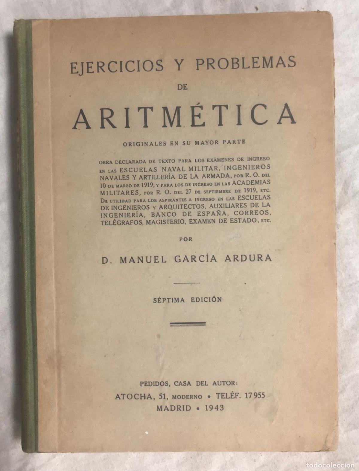 Libros: EJERCICIOS Y PROBLEMAS DE ARITM&Eacute;TICA - Foto 1