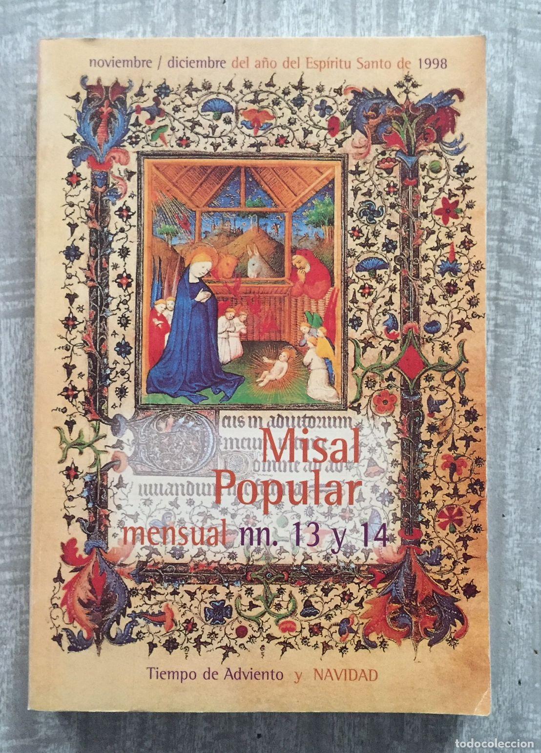 Libros: MISAL POPULAR MENSUAL. N&ordm;s. 13 y 14. Noviembre y Diciembre del a&ntilde;o del Esp&iacute;ritu Santo 1998