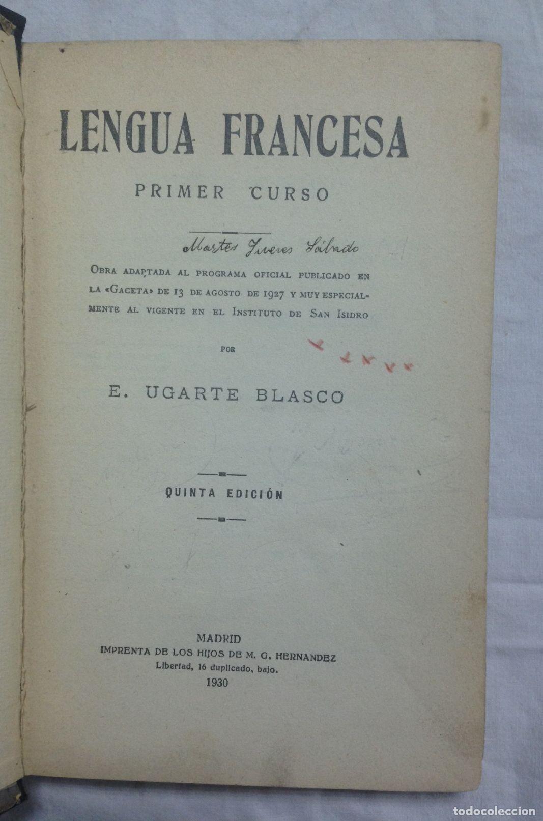 Libros: LENGUA FRANCESA. PRIMER CURSO - Foto 2