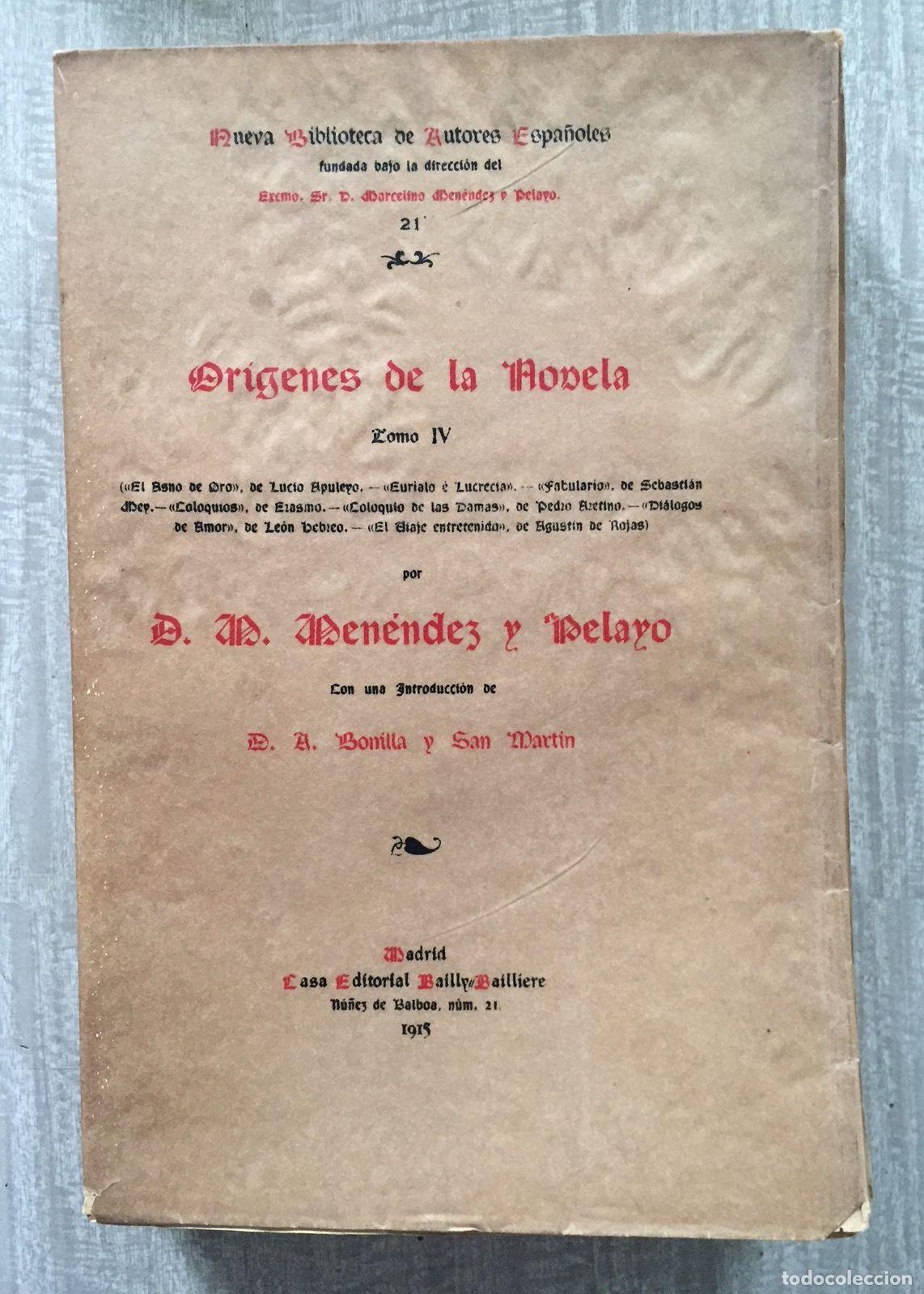 Libros: OR&Iacute;GENES DE LA NOVELA. Tomo 4. - Foto 1