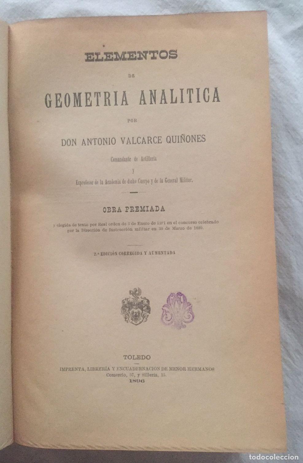 Libros: ELEMENTOS DE GEOMETR&Iacute;A ANAL&Iacute;TICA - Foto 2