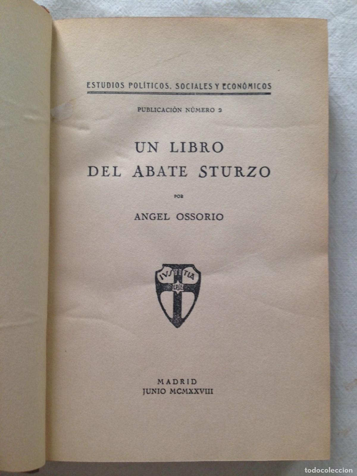 Libros: UN LIBRO DEL ABATE STURZO - Foto 2