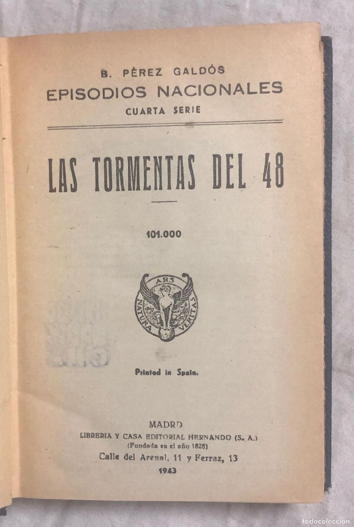 Libros: LAS TORMENTAS DEL 48 - NARV&Aacute;EZ. Episodios Nacionales, Cuarta Serie - Foto 2