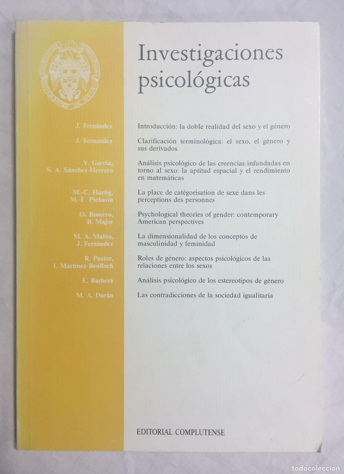 Libri di seconda mano: INVESTIGACIONES PSICOL&Oacute;GICAS. N&ordm; 9 - 1991