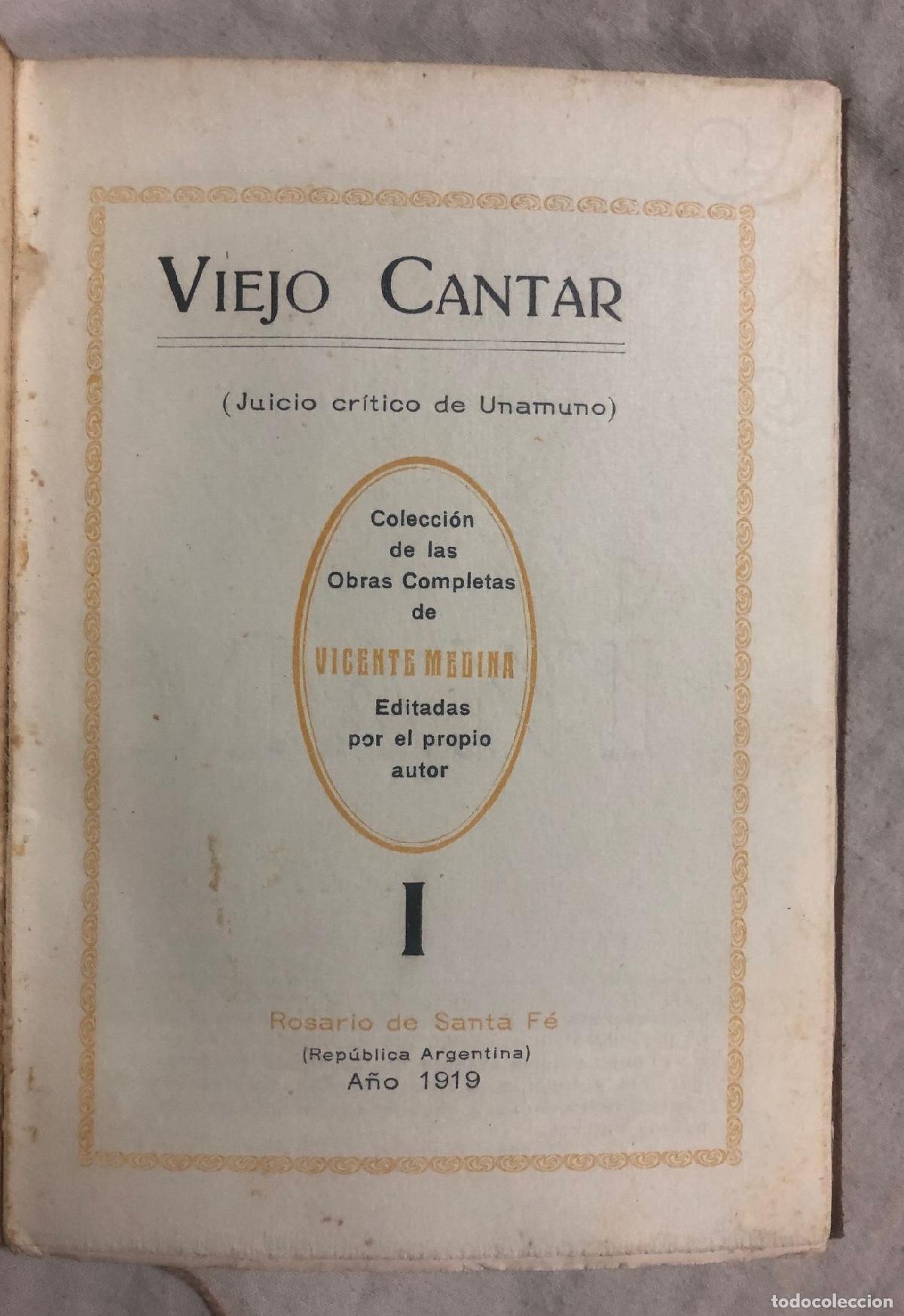 Libros: VIEJO CANTAR (Juicio cr&iacute;tico de Unamuno). - Foto 2