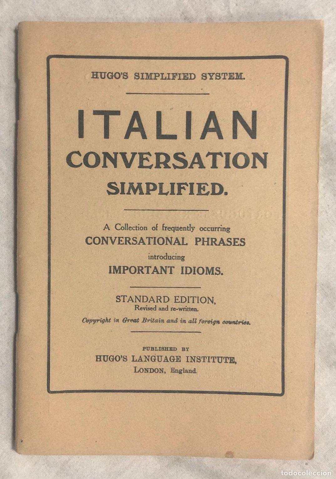 Libros: ITALIAN CONVERSATION SIMPLIFIED. Hugos Simplified System - Foto 1