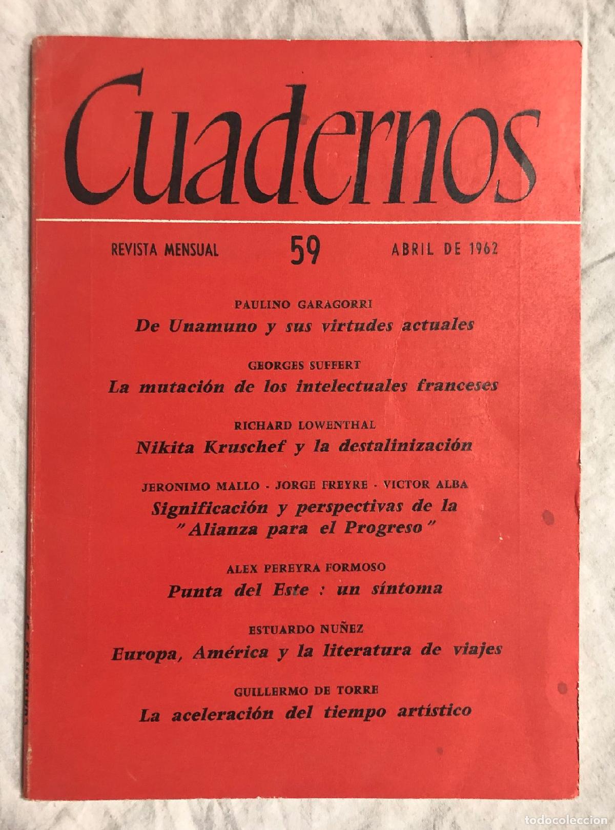 Libros: CUADERNOS. Revista Mensual n&ordm; 59. Abril de 1962 - Foto 1