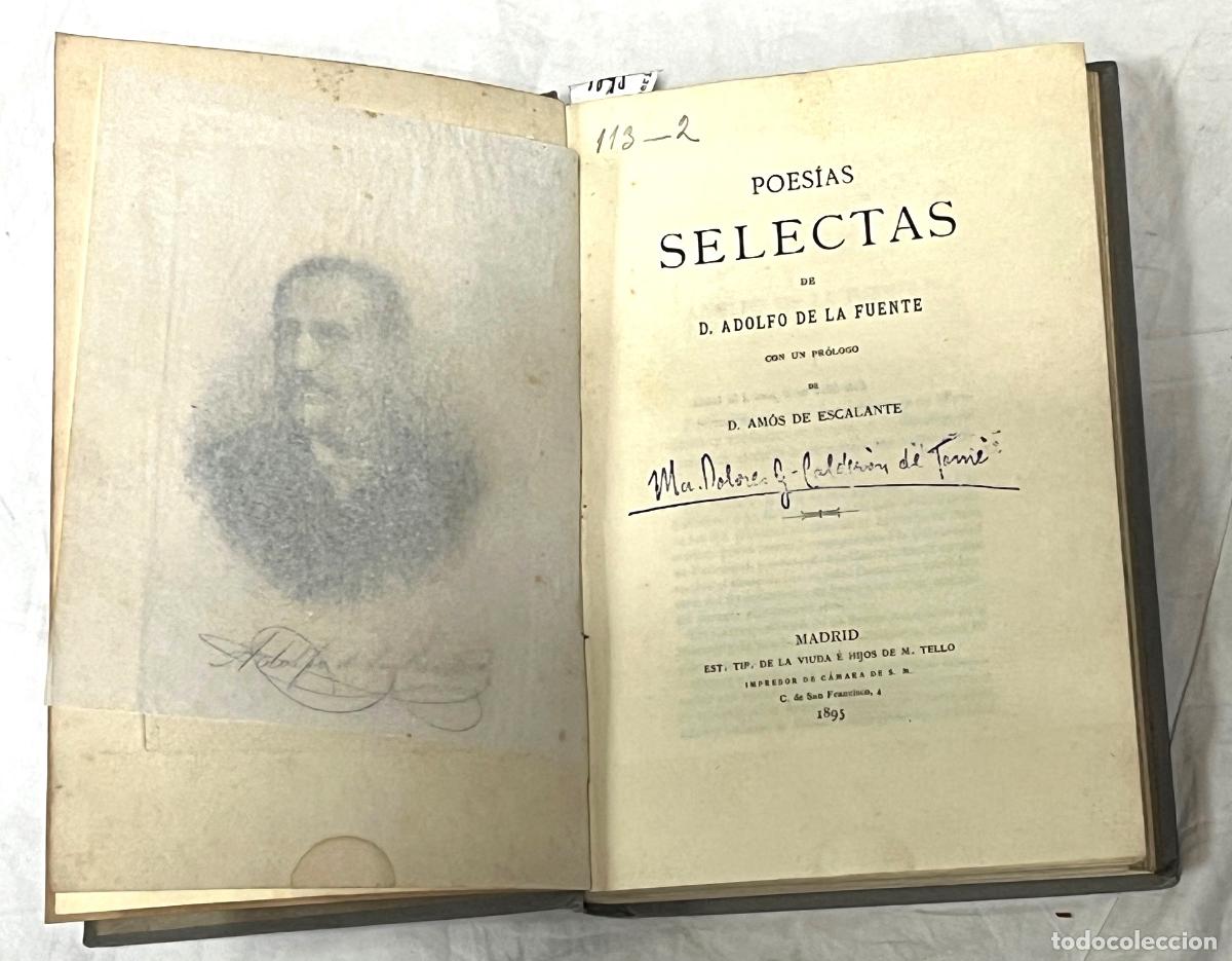 Libros: POES&Iacute;AS SELECTAS. Con un pr&oacute;logo de D. Am&oacute;s de Escalante - Foto 1