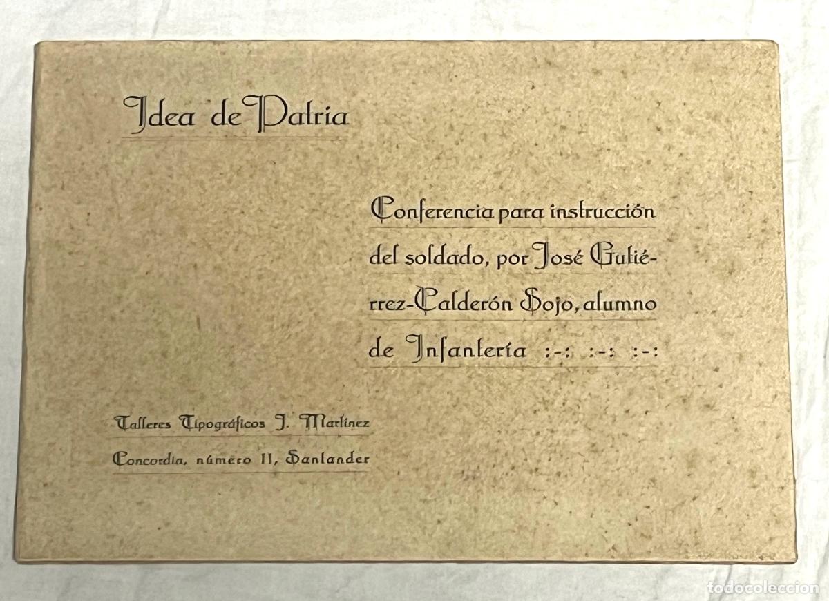 Libros: IDEA DE PATRIA. Conferencia para la instrucci&oacute;n del soldado, por...alumno de Infanter&iacute;a