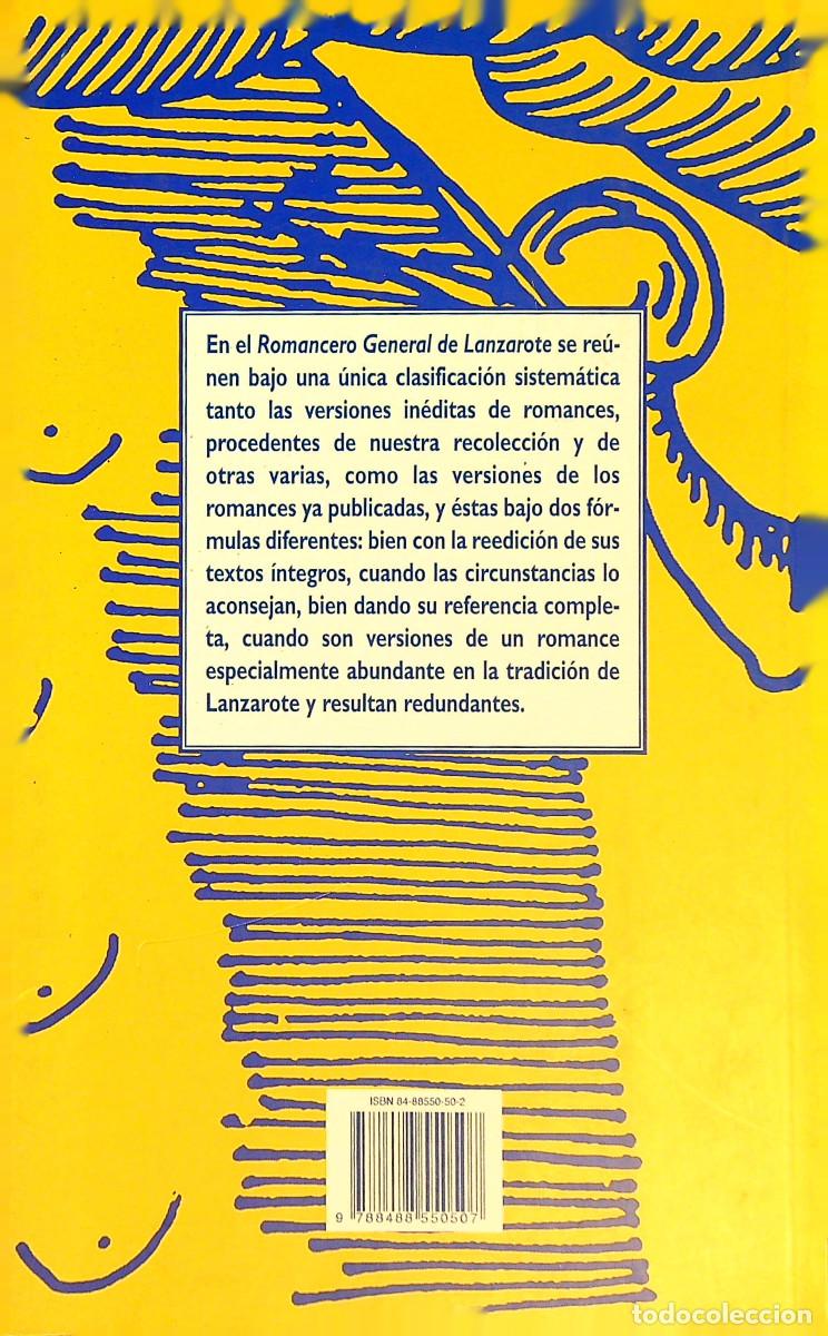 Libros: ROMANCERO GENERAL DE LANZAROTE - MAXIMIANO TRAPERO - 2003 - CANARIAS - Foto 7